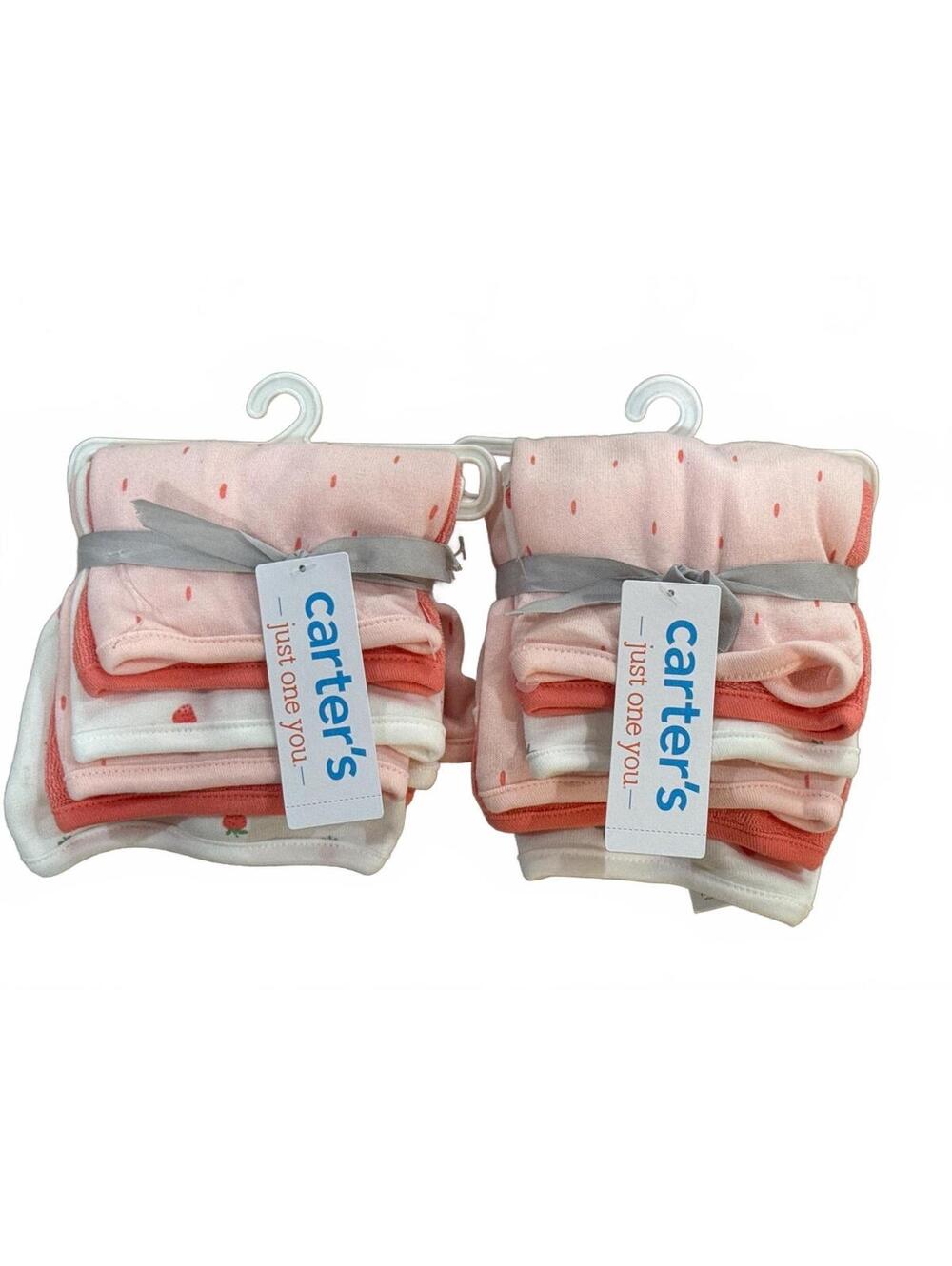 Carter’s Baby Girl Washcloths 12-Pack Pink Coral – 2 NWT 6-Piece Sets